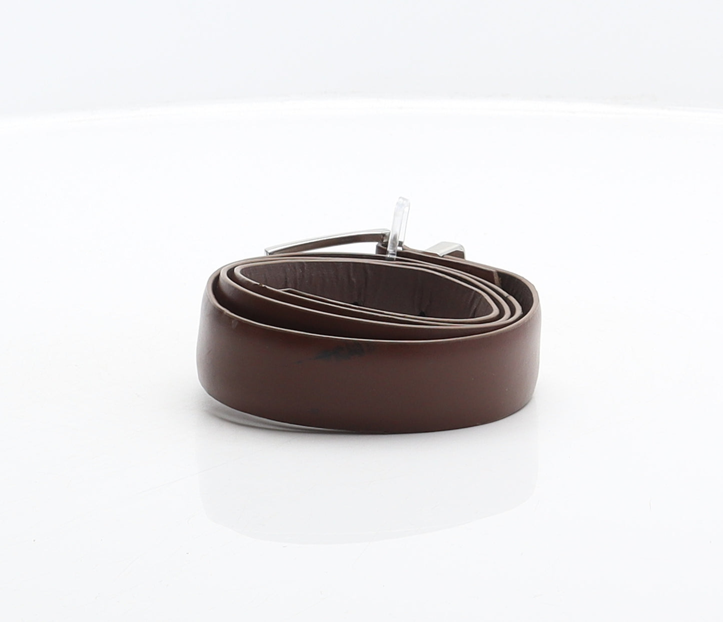 NEXT Mens Brown Solid Polyester Dress Belt Belt One Size
