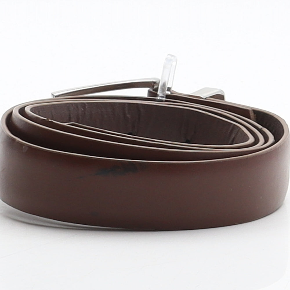 NEXT Mens Brown Solid Polyester Dress Belt Belt One Size