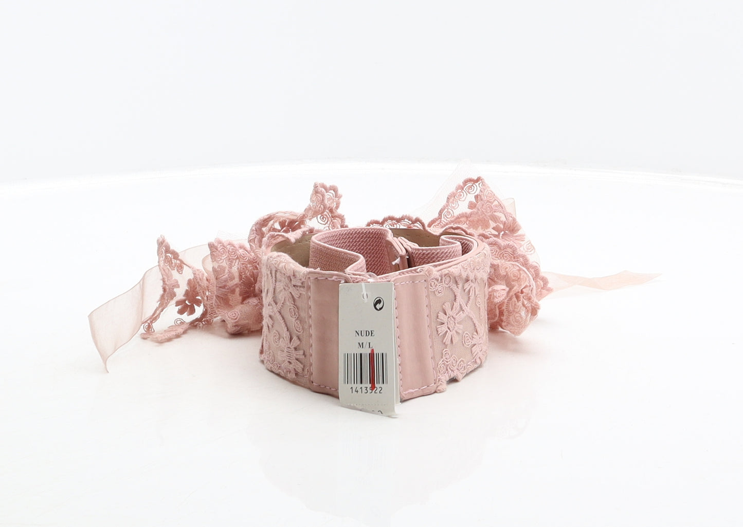 Primark Womens Pink Floral Polyurethane Waist Belt Belt Size M