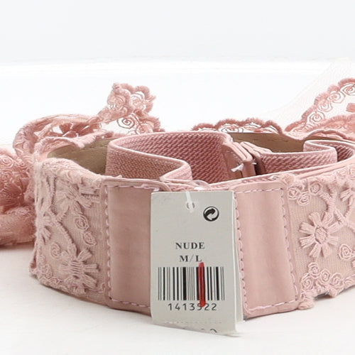 Primark Womens Pink Floral Polyurethane Waist Belt Belt Size M