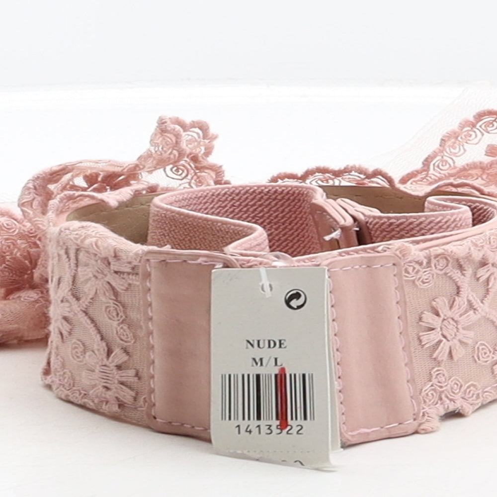 Primark Womens Pink Floral Polyurethane Waist Belt Belt Size M