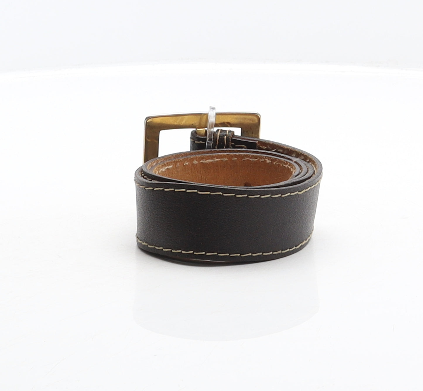 Preworn Mens Brown Solid Leather Dress Belt Belt Size 30