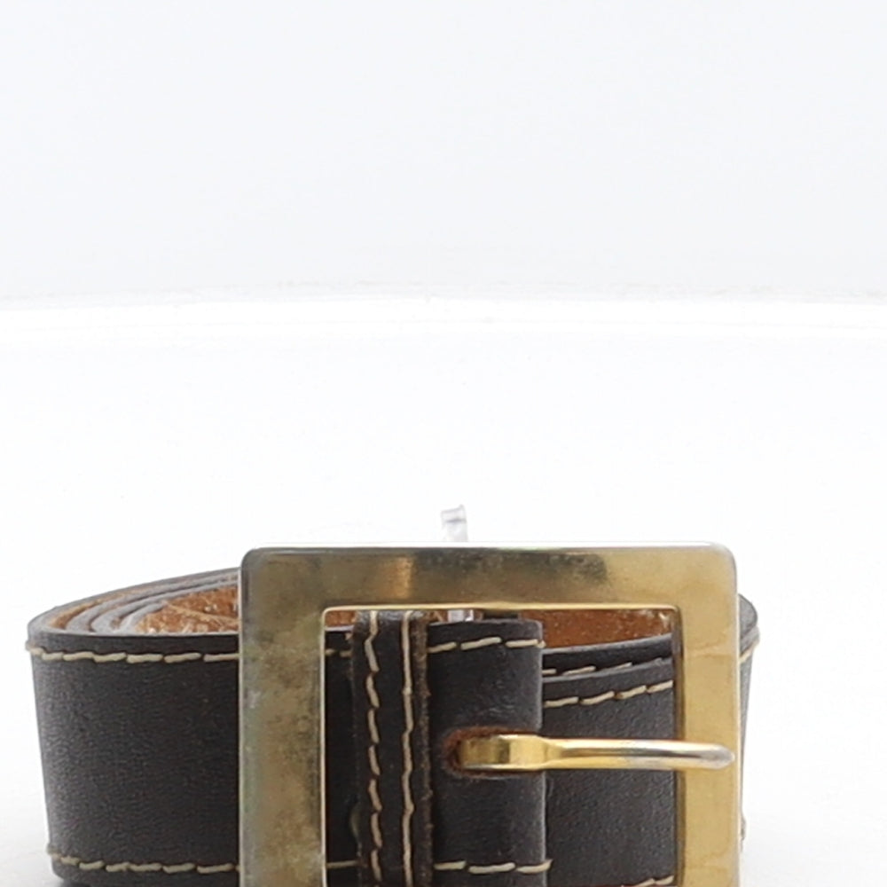 Preworn Mens Brown Solid Leather Dress Belt Belt Size 30