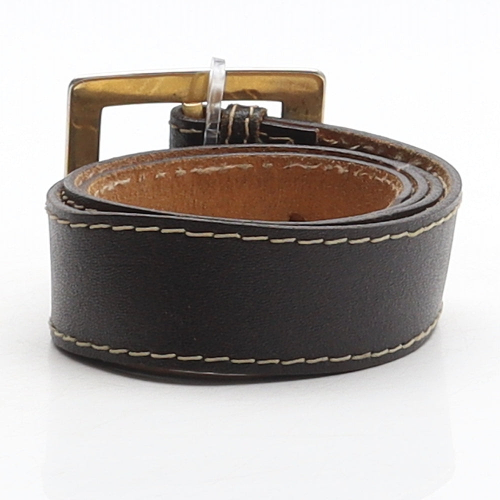 Preworn Mens Brown Solid Leather Dress Belt Belt Size 30