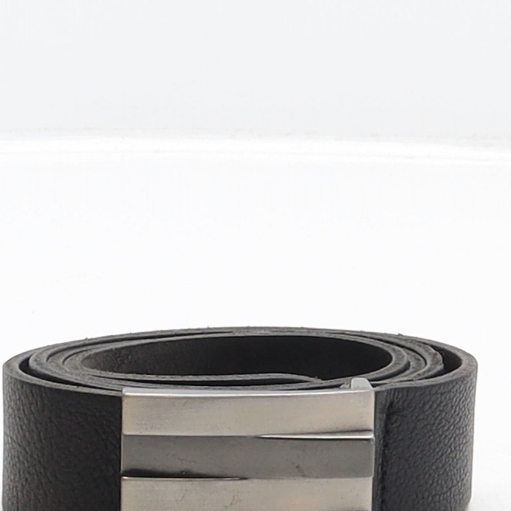 NEXT Mens Black Solid Leather Ratchet Belt Belt Size M