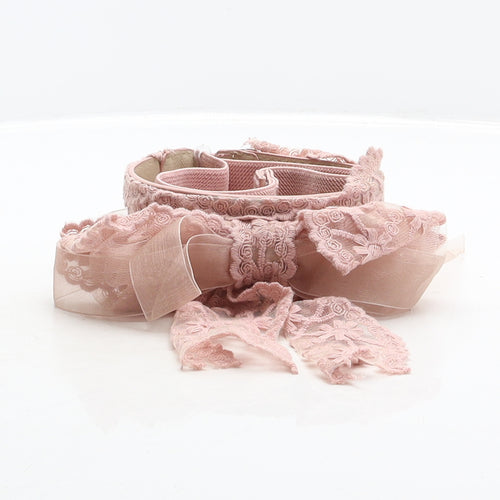Primark Womens Pink Floral Polyurethane Waist Belt Belt Size M