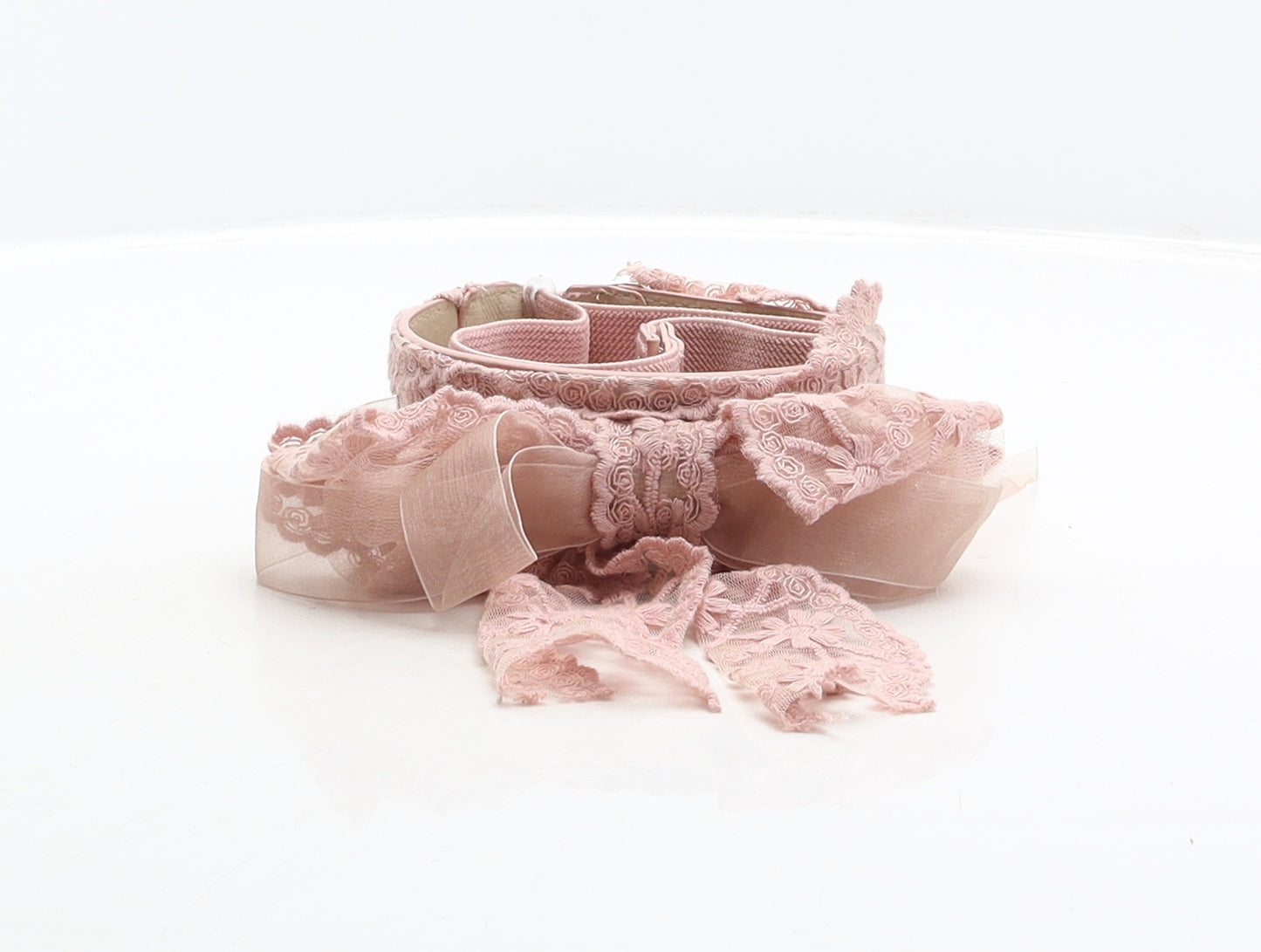 Primark Womens Pink Floral Polyurethane Waist Belt Belt Size M