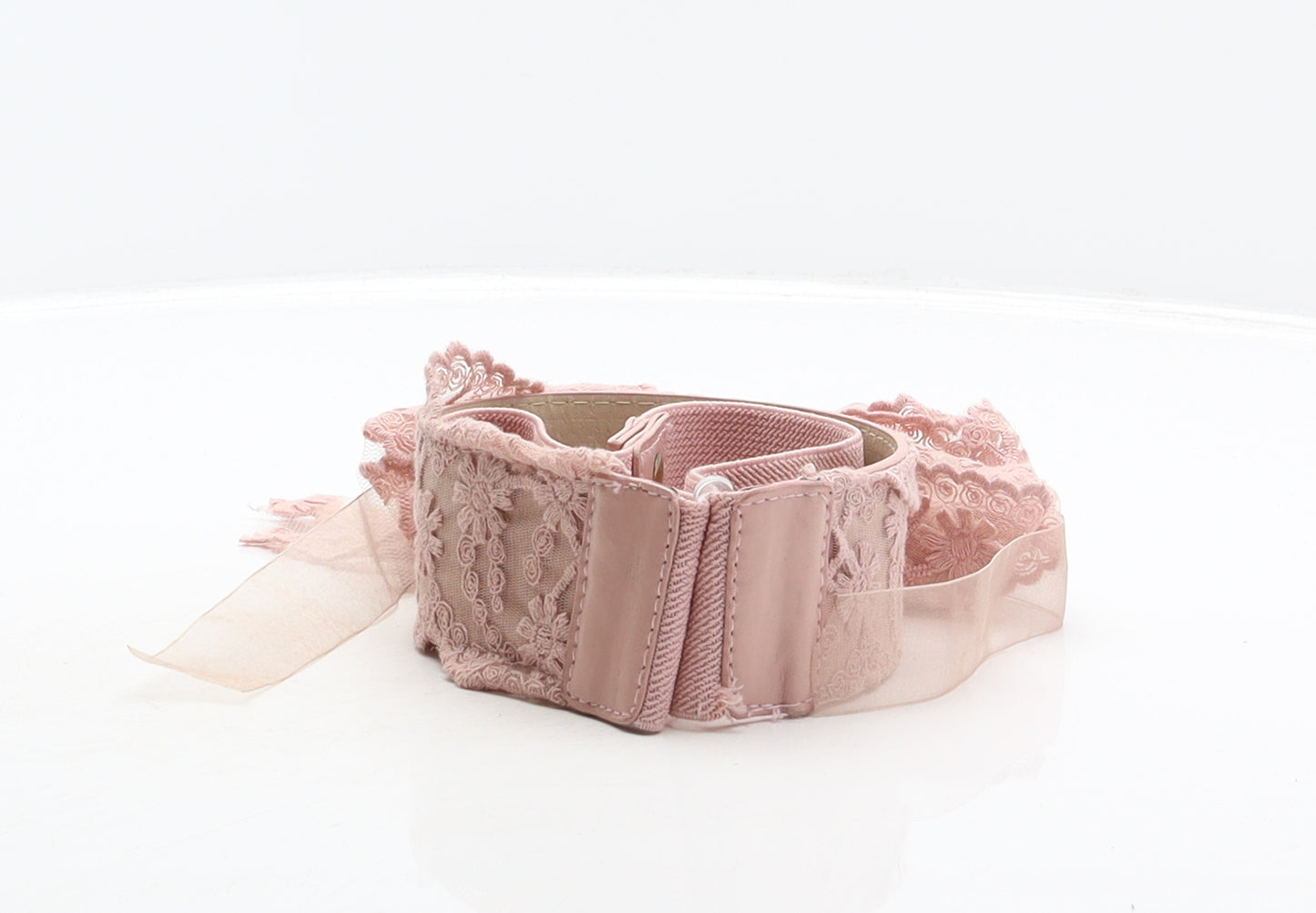 Primark Womens Pink Floral Polyurethane Waist Belt Belt Size M