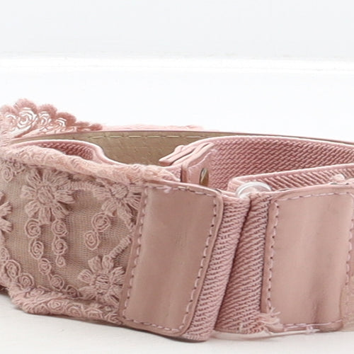 Primark Womens Pink Floral Polyurethane Waist Belt Belt Size M