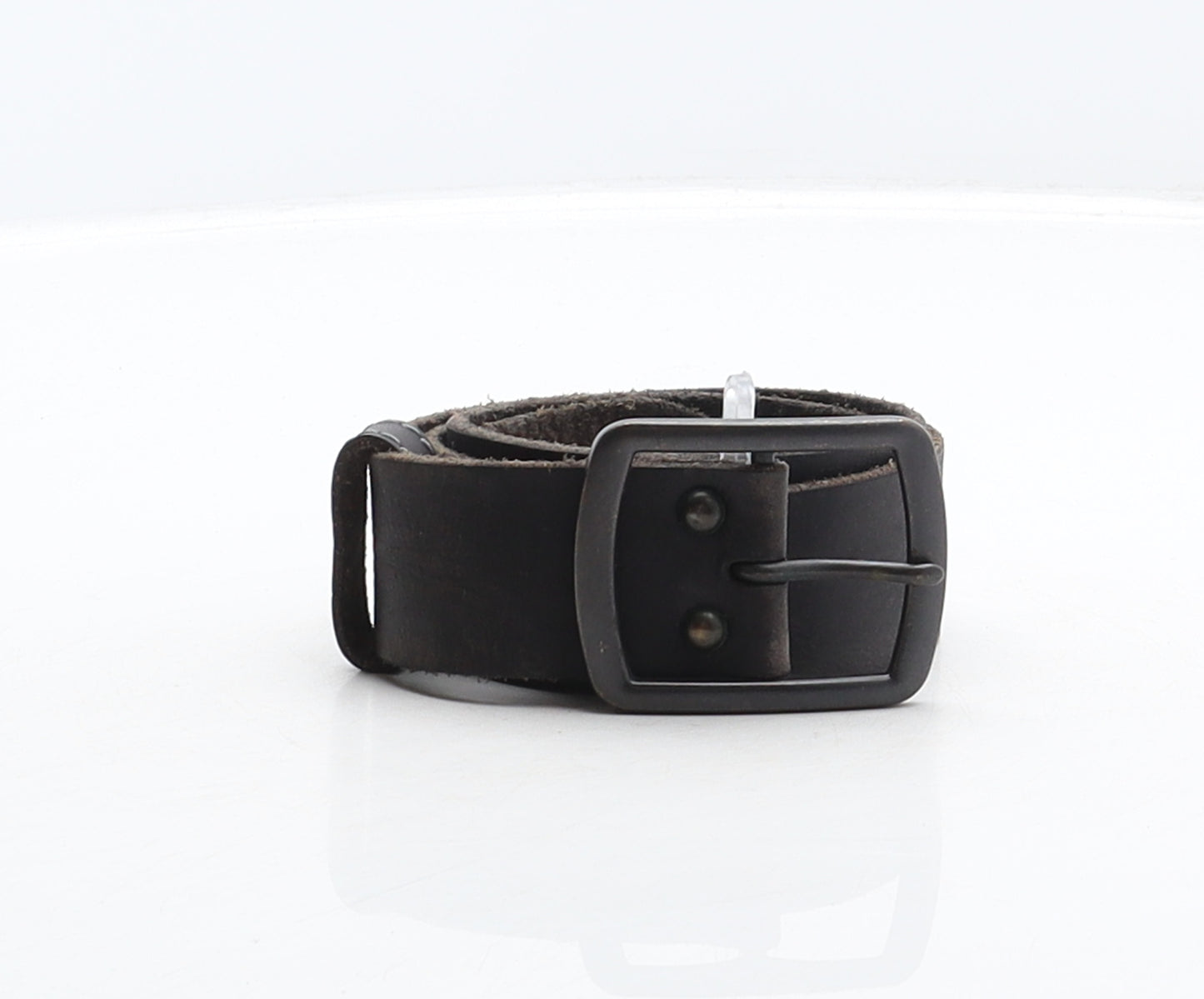 Superdry Mens Black Solid Leather Dress Belt Belt Size S