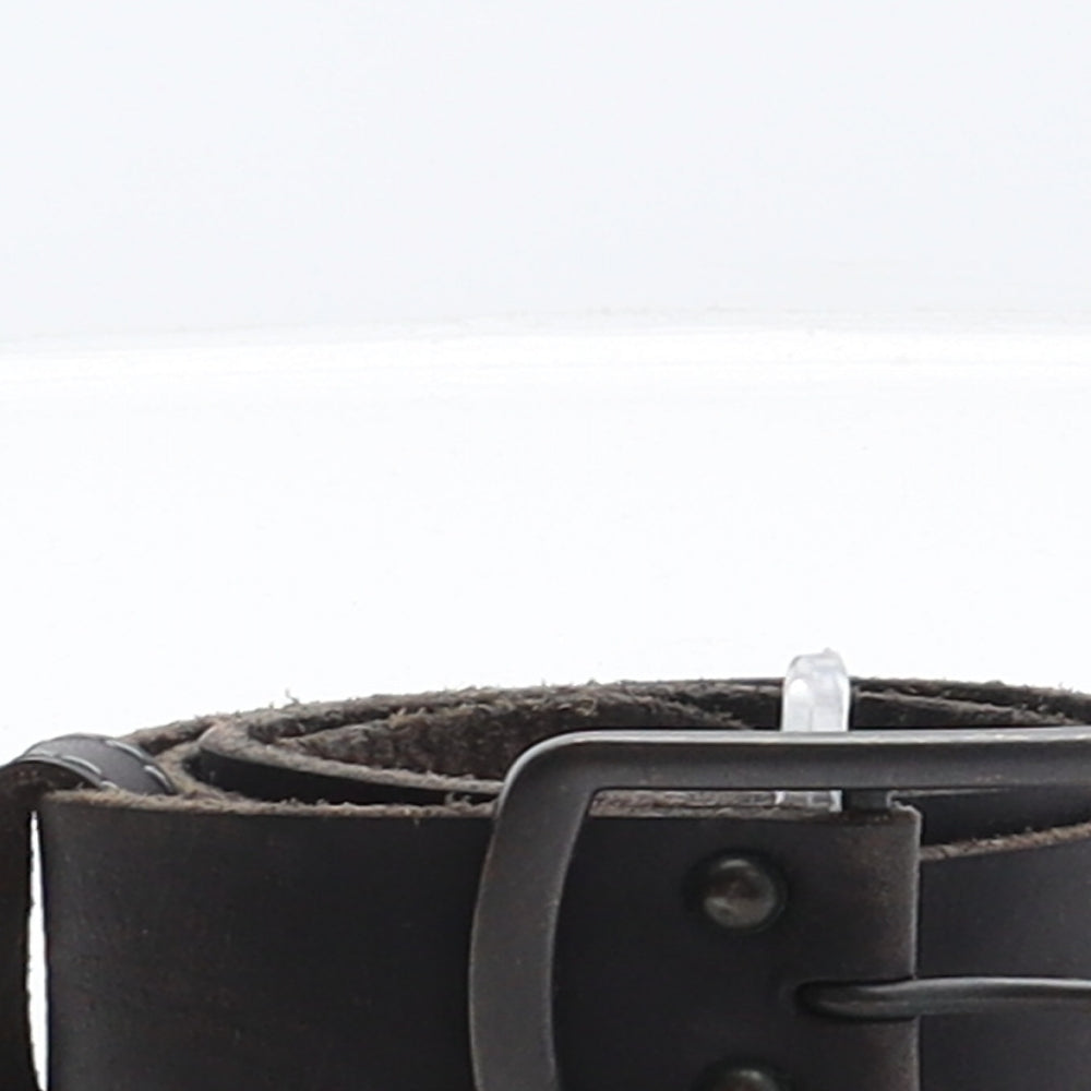 Superdry Mens Black Solid Leather Dress Belt Belt Size S