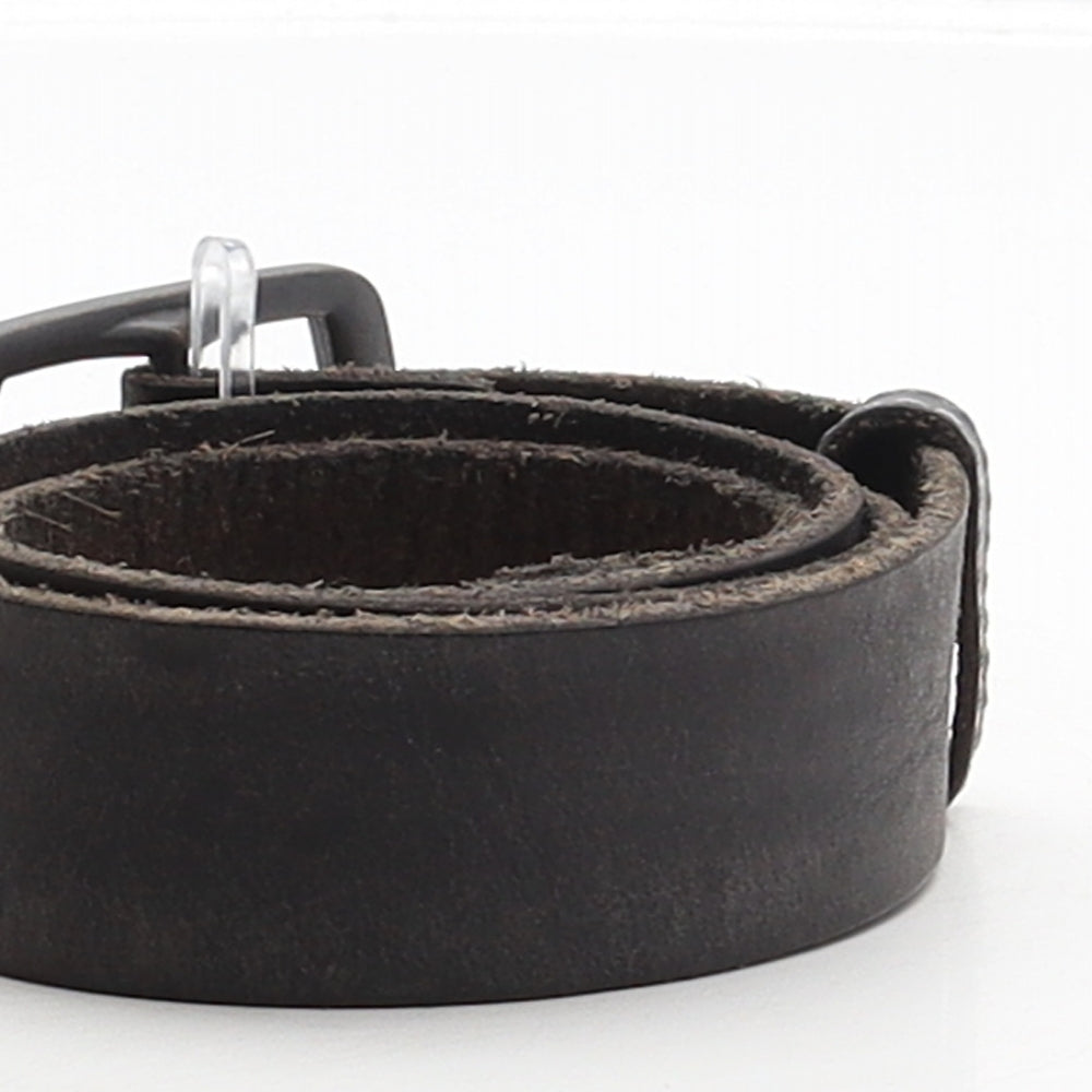Superdry Mens Black Solid Leather Dress Belt Belt Size S