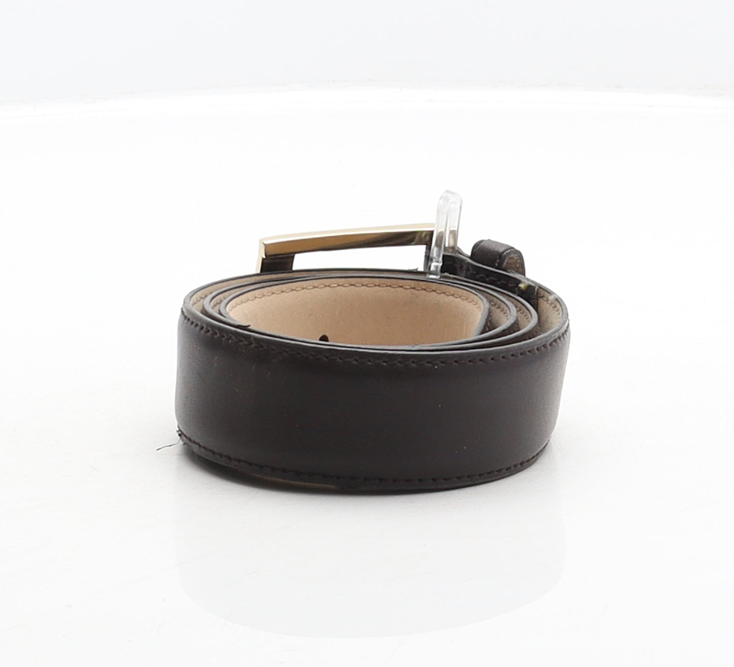 Marks and Spencer Mens Brown Solid Leather Dress Belt Belt Size 30