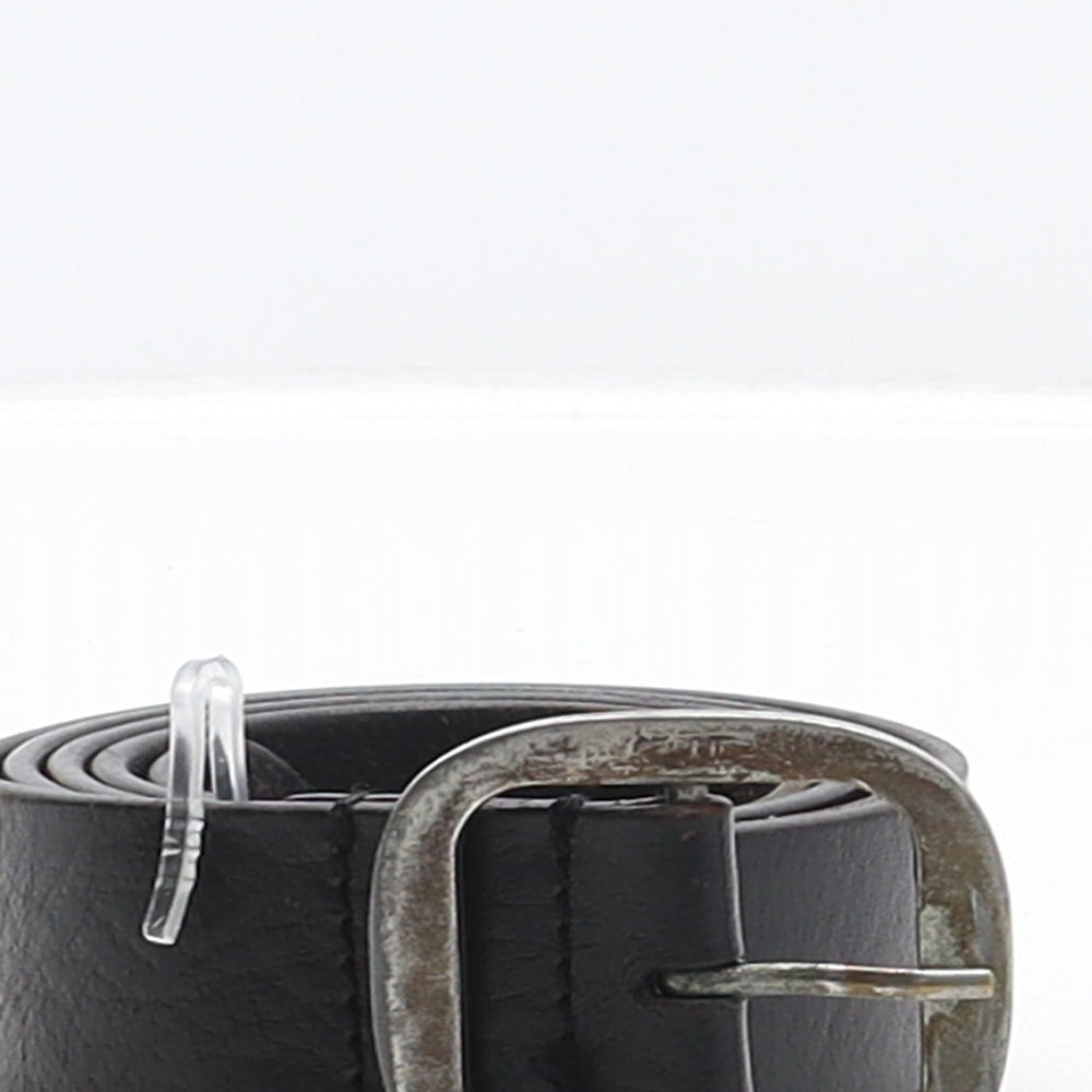 Mantaray Mens Black Solid Leather Dress Belt Belt One Size