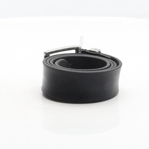 Preworn Mens Black Solid Leather Dress Belt Belt One Size
