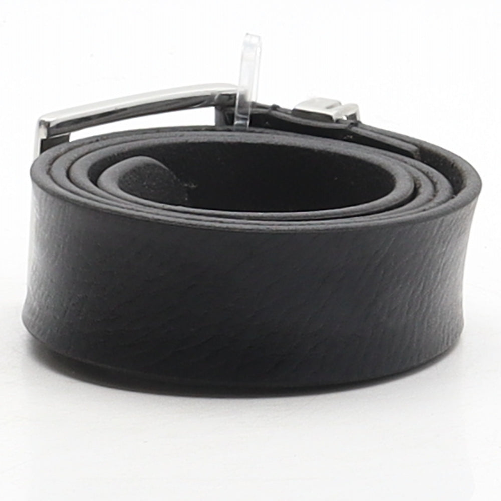 Preworn Mens Black Solid Leather Dress Belt Belt One Size
