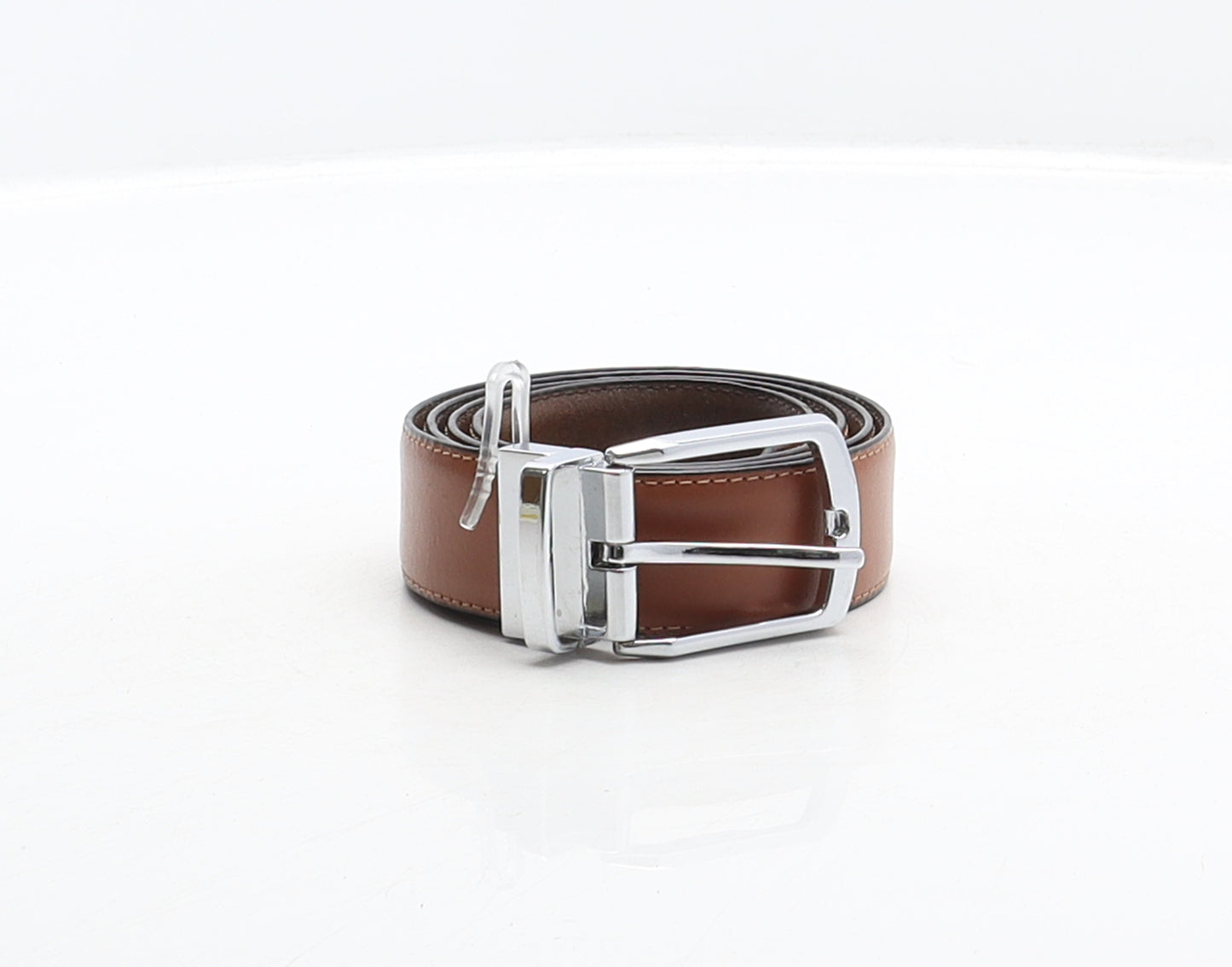 Marks and Spencer Mens Brown Solid Leather Dress Belt Belt Size 34