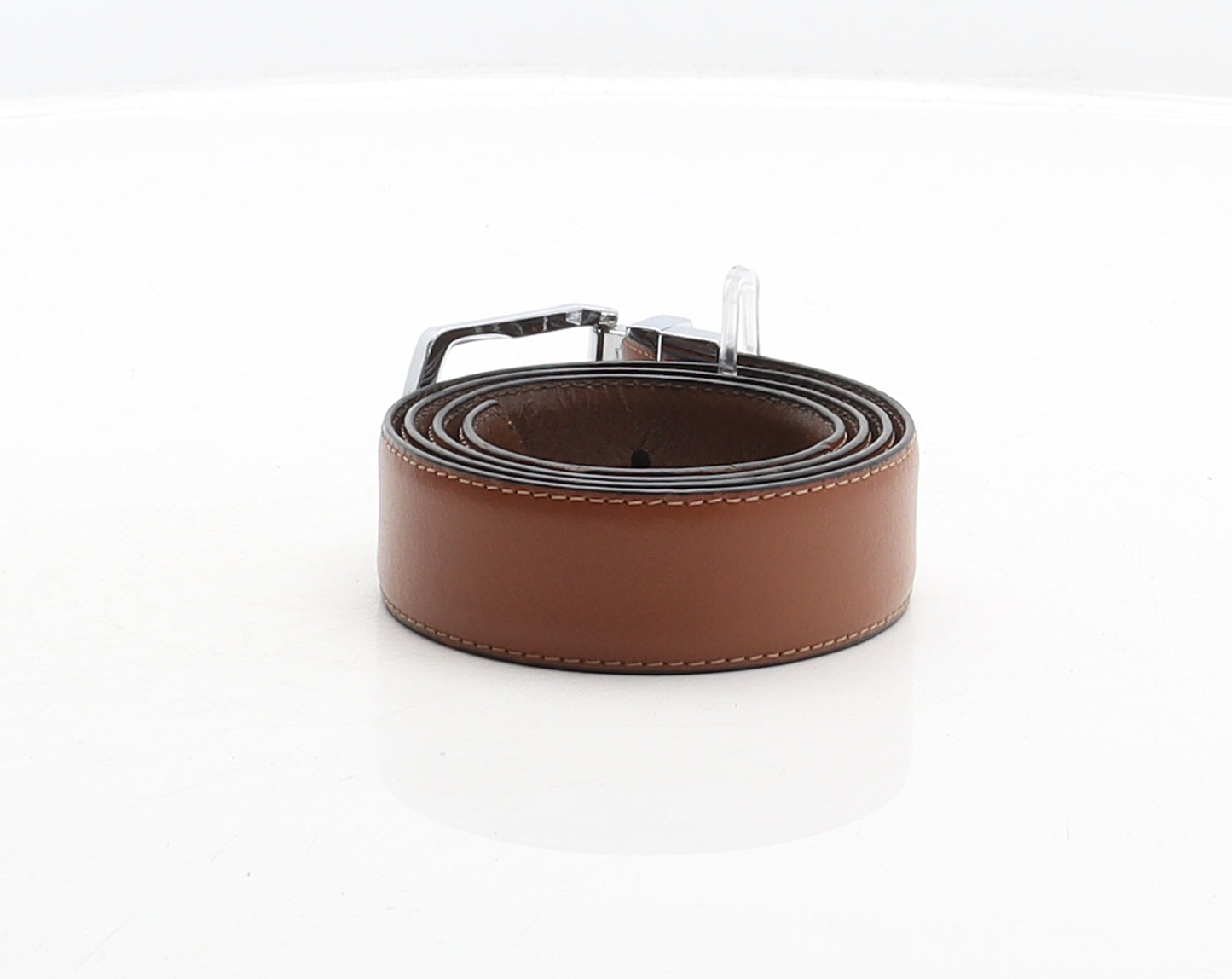 Marks and Spencer Mens Brown Solid Leather Dress Belt Belt Size 34