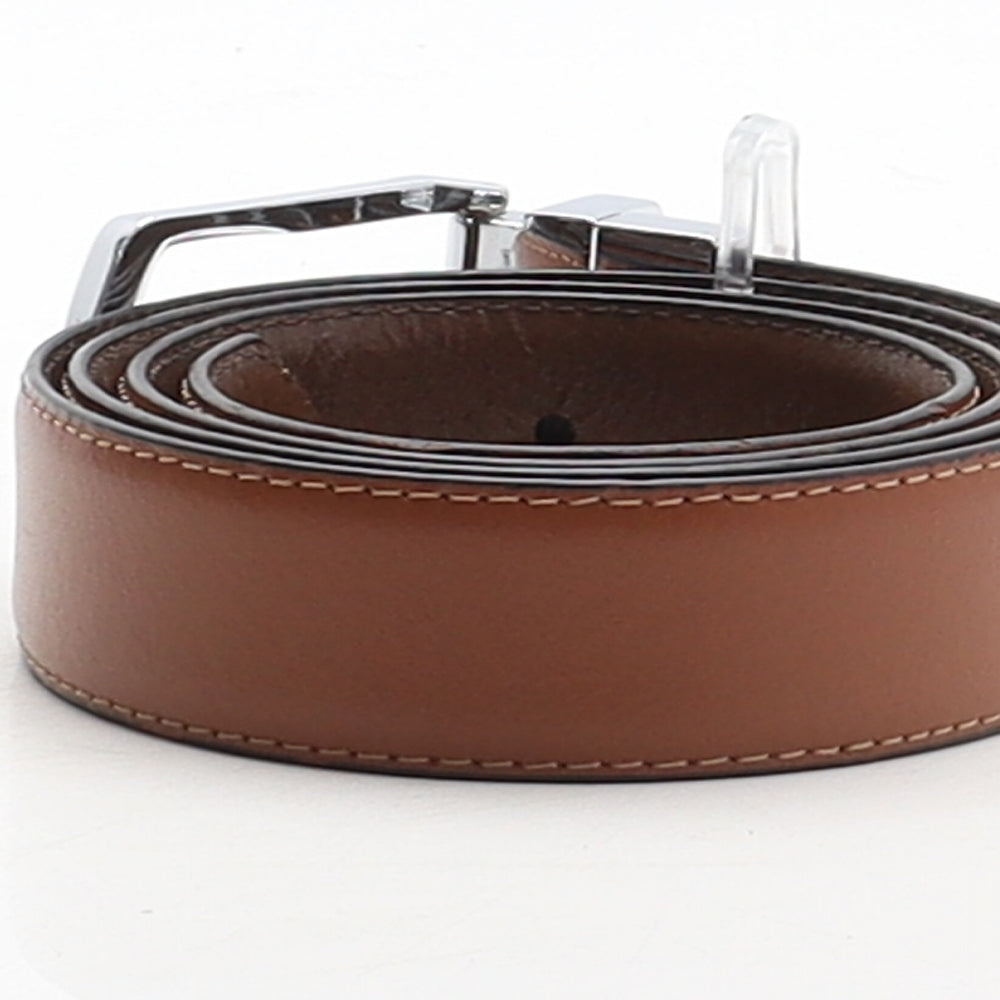 Marks and Spencer Mens Brown Solid Leather Dress Belt Belt Size 34