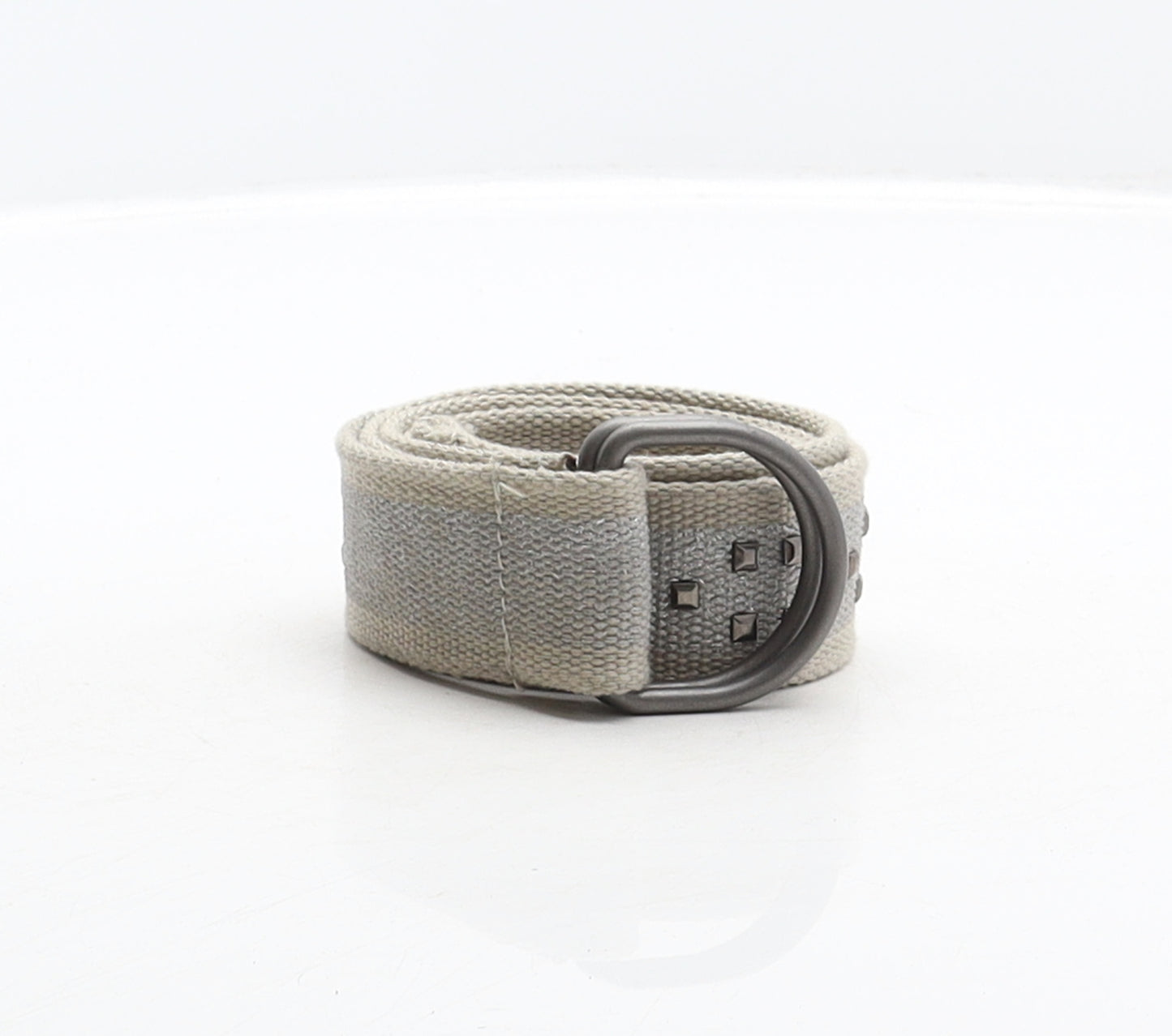 NEXT Womens Beige Solid Polyester Woven Belt Belt Size 8