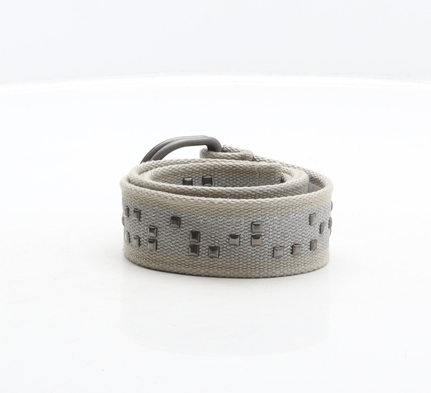 NEXT Womens Beige Solid Polyester Woven Belt Belt Size 8