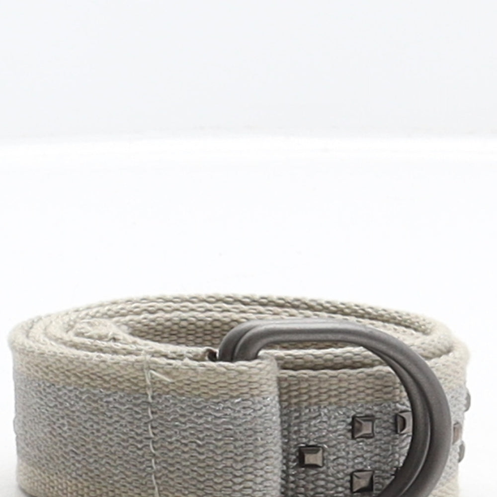 NEXT Womens Beige Solid Polyester Woven Belt Belt Size 8