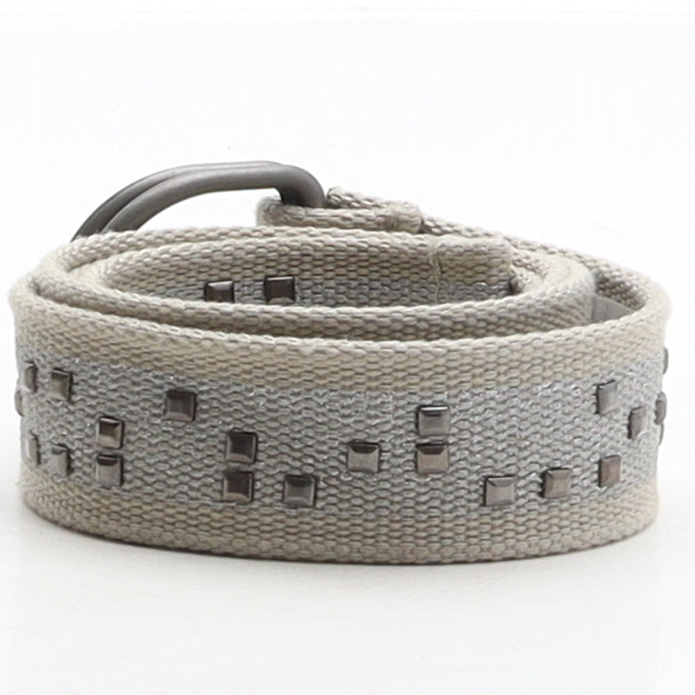 NEXT Womens Beige Solid Polyester Woven Belt Belt Size 8