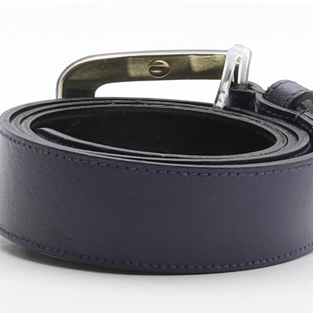 Country Casuals Mens Blue Solid Leather Dress Belt Belt One Size