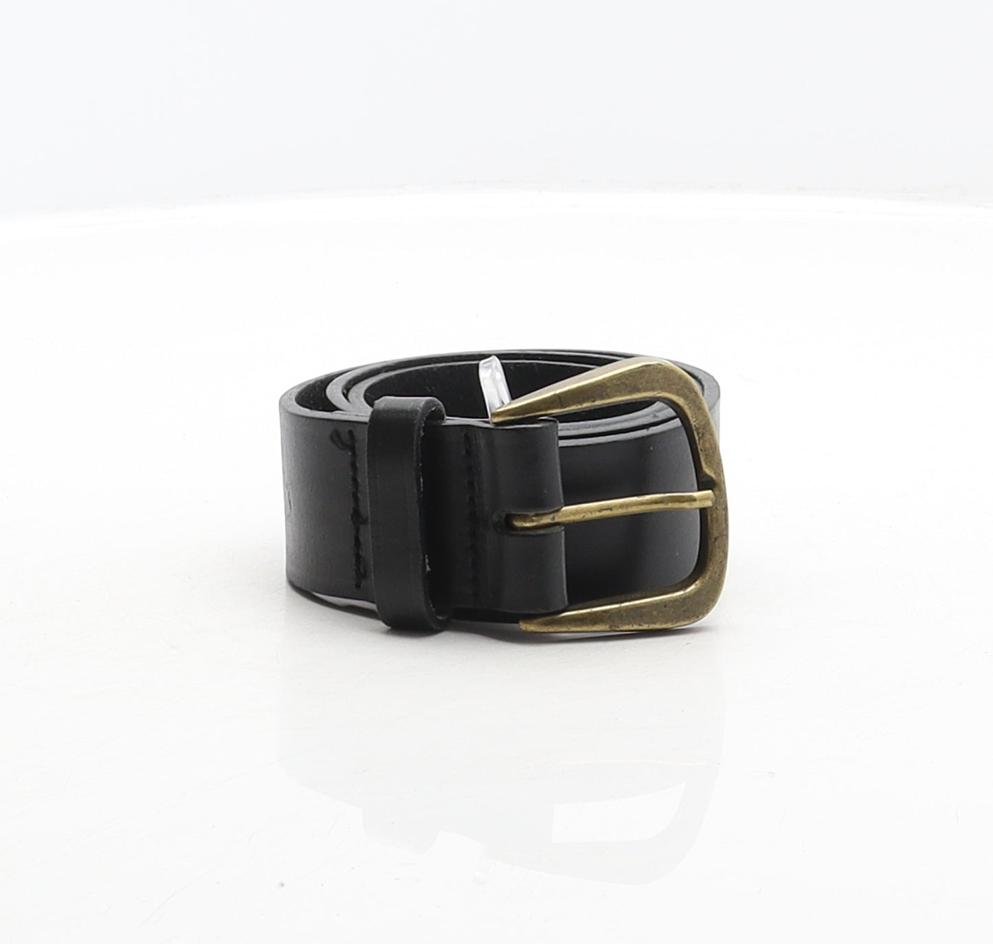 MD Mens Black Solid Leather Dress Belt Belt Size 30