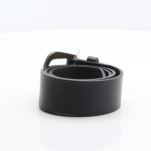 MD Mens Black Solid Leather Dress Belt Belt Size 30