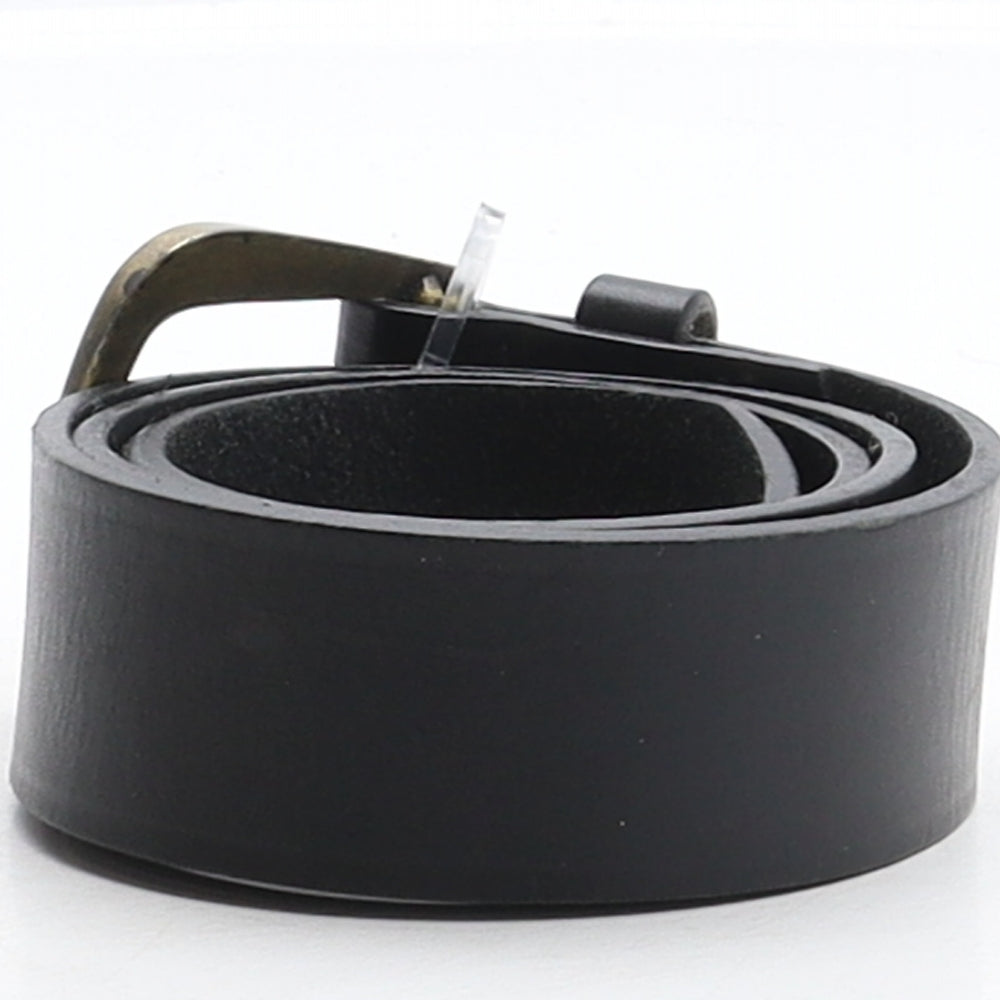 MD Mens Black Solid Leather Dress Belt Belt Size 30