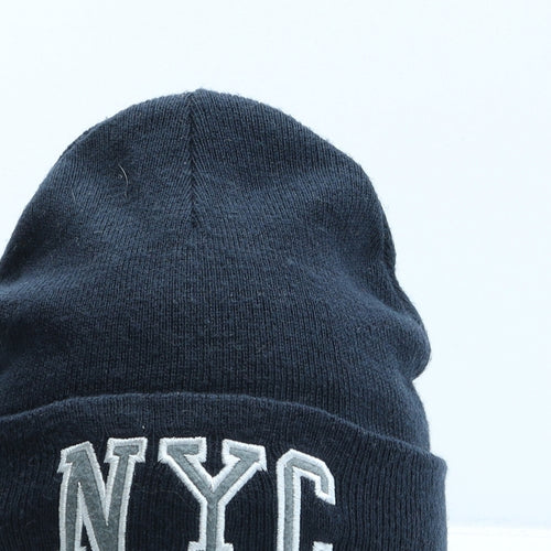 H&M Girls Black Acrylic Beanie One Size - New York