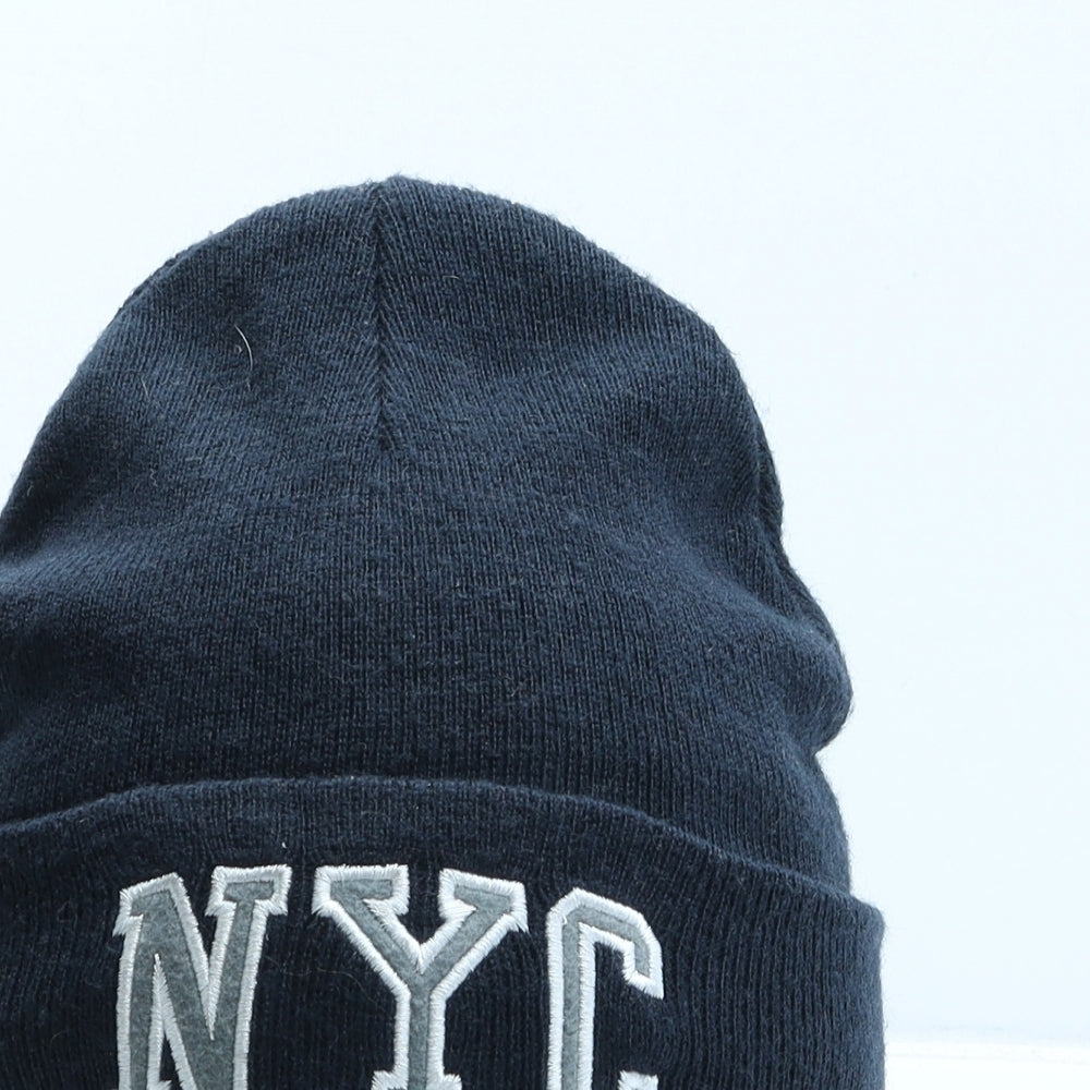 H&M Girls Black Acrylic Beanie One Size - New York