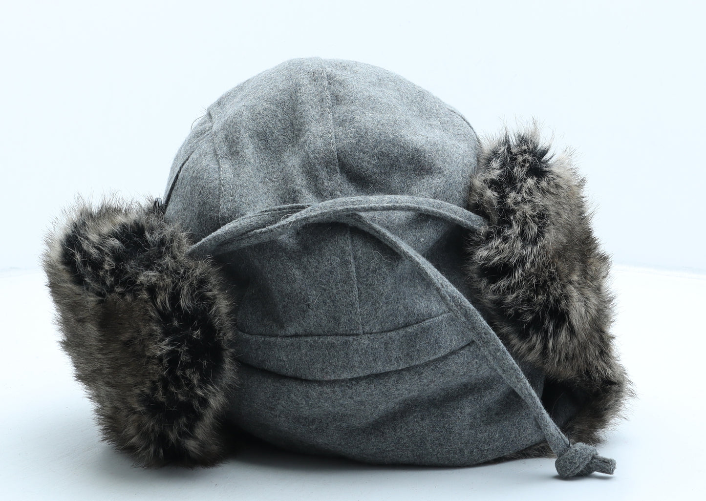 Preworn Mens Grey Polyester Trapper Hat One Size