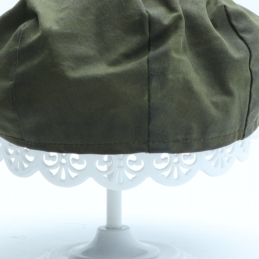 Barbour Mens Green Cotton Flat Cap Size 7 - Wax Coated