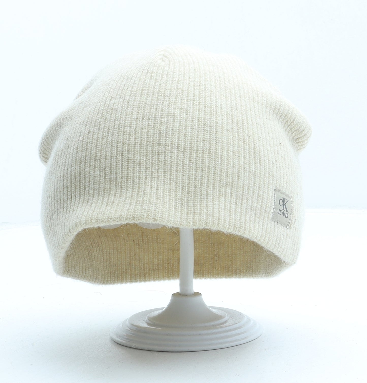 Calvin Klein Womens Beige Wool Beanie One Size