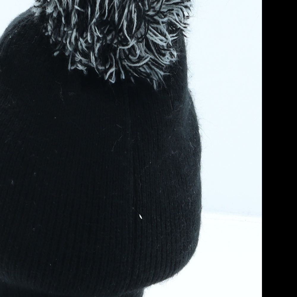 F&F Girls Black Acrylic Bobble Hat One Size - Harry Potter