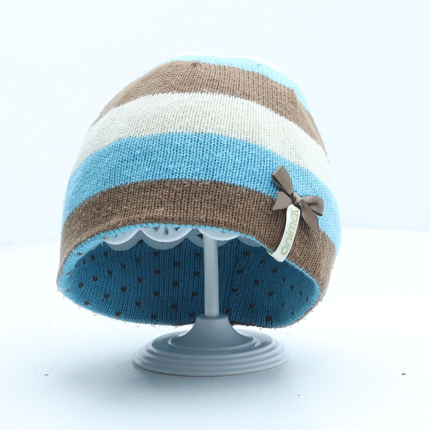Animal Womens Multicoloured Striped Acrylic Beanie One Size