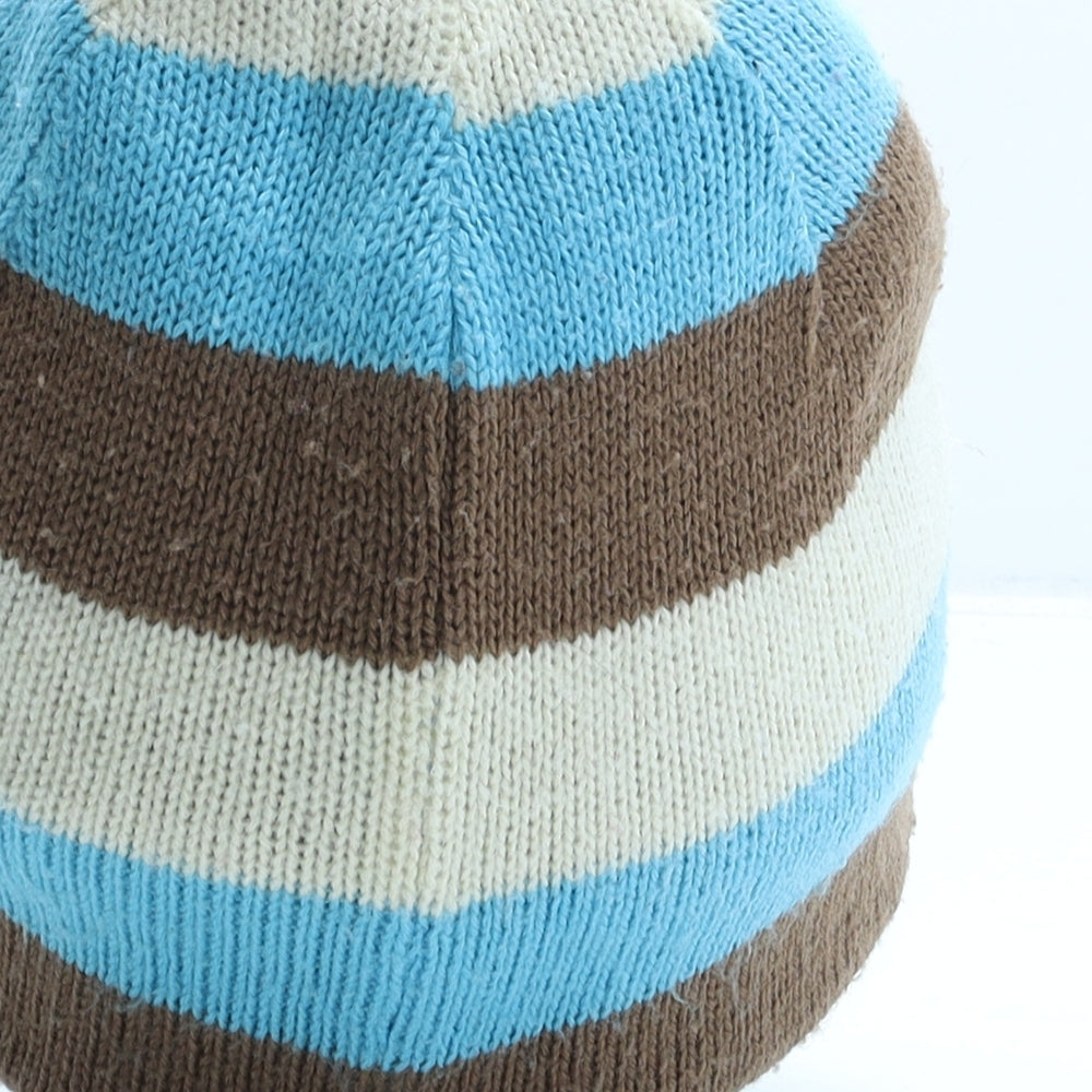Animal Womens Multicoloured Striped Acrylic Beanie One Size
