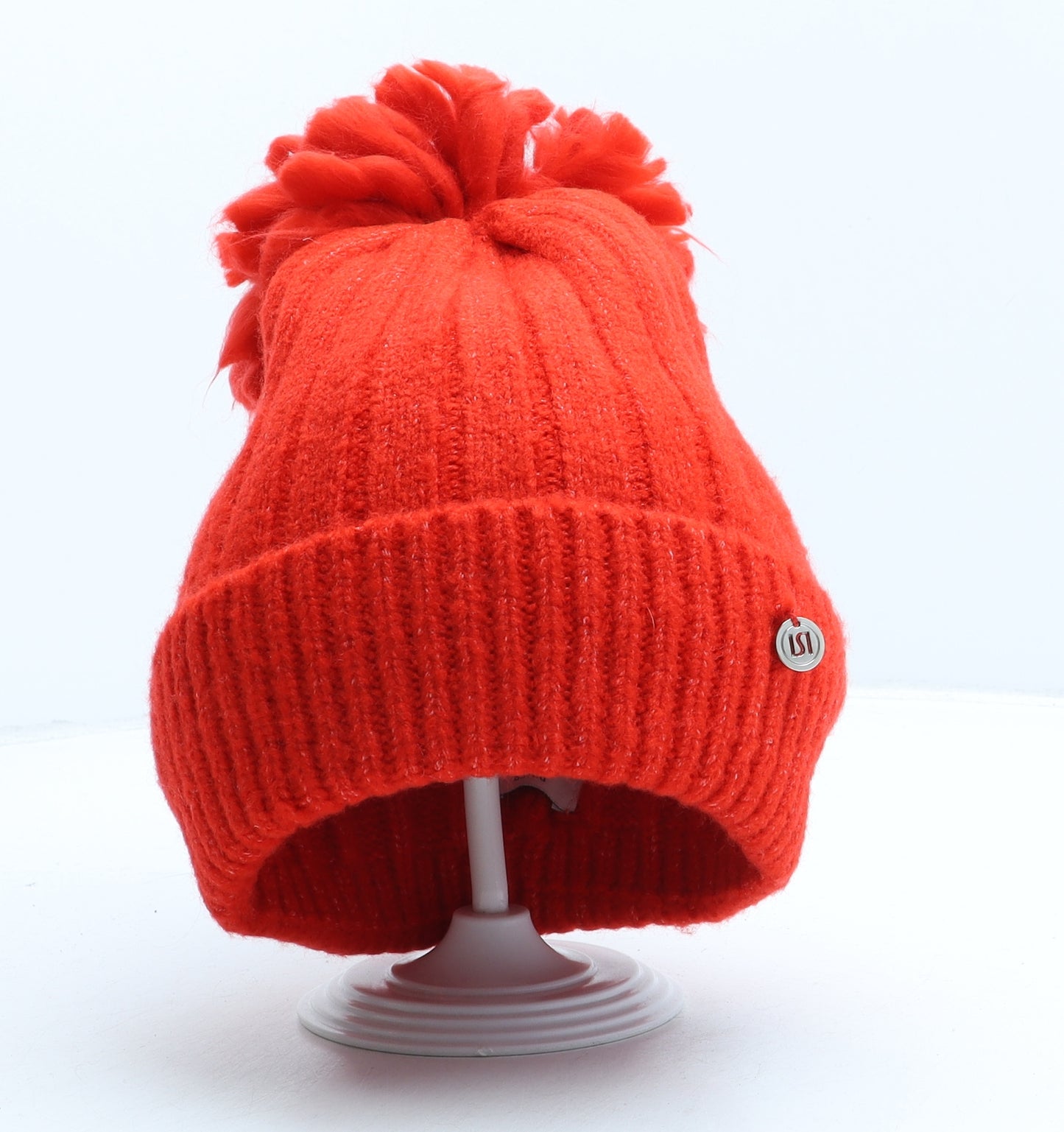 River Island Womens Red Acrylic Bobble Hat One Size