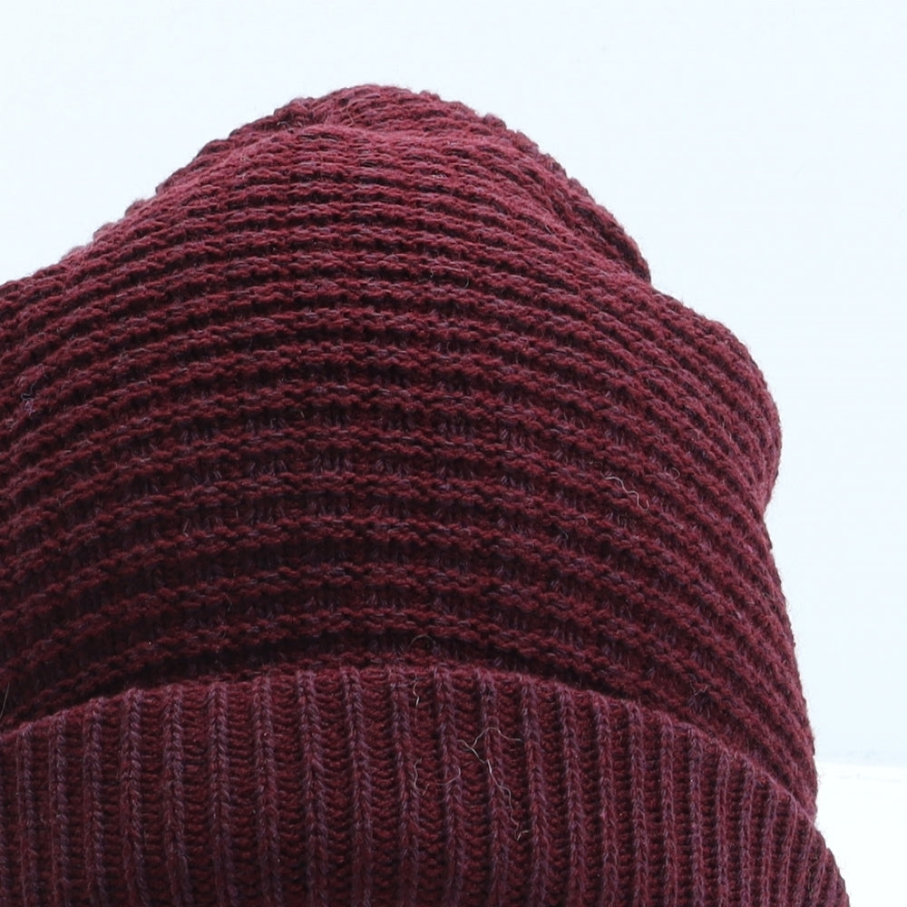 Twisted Soul Mens Red Cotton Beanie One Size
