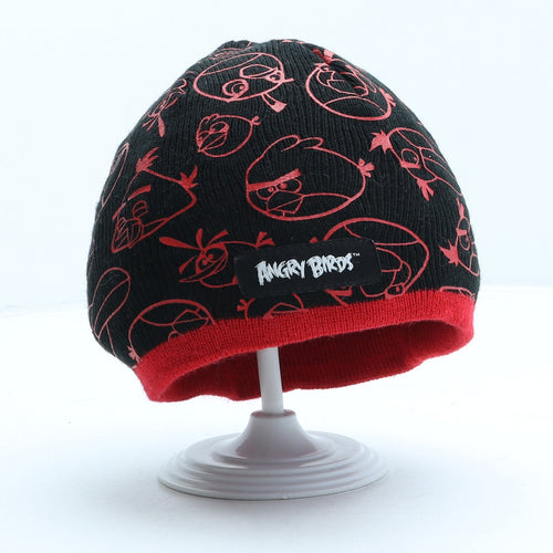 George Boys Black Geometric Acrylic Beanie One Size - Angry Birds