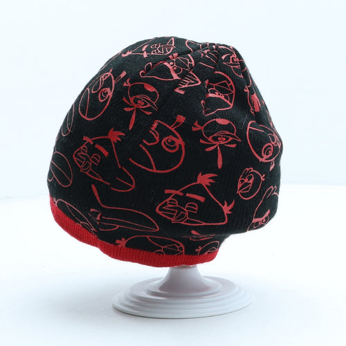 George Boys Black Geometric Acrylic Beanie One Size - Angry Birds