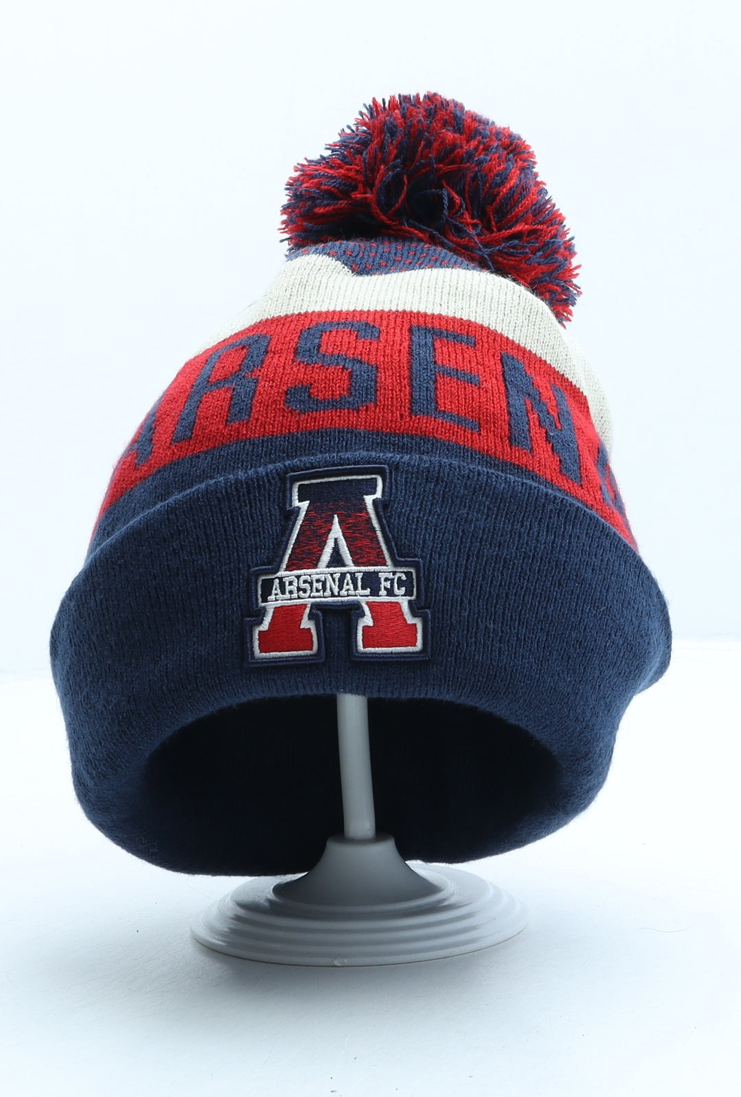 Arsenal Mens Multicoloured Striped Acrylic Beanie One Size