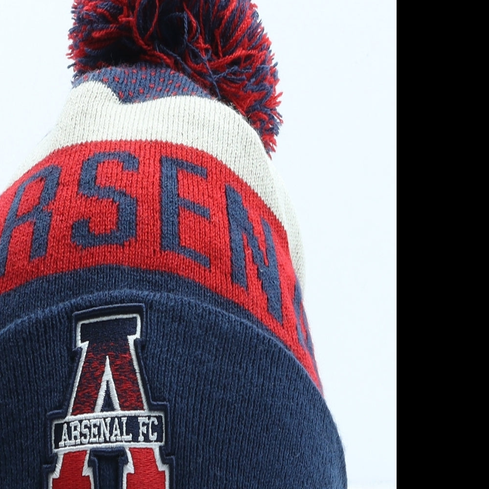 Arsenal Mens Multicoloured Striped Acrylic Beanie One Size