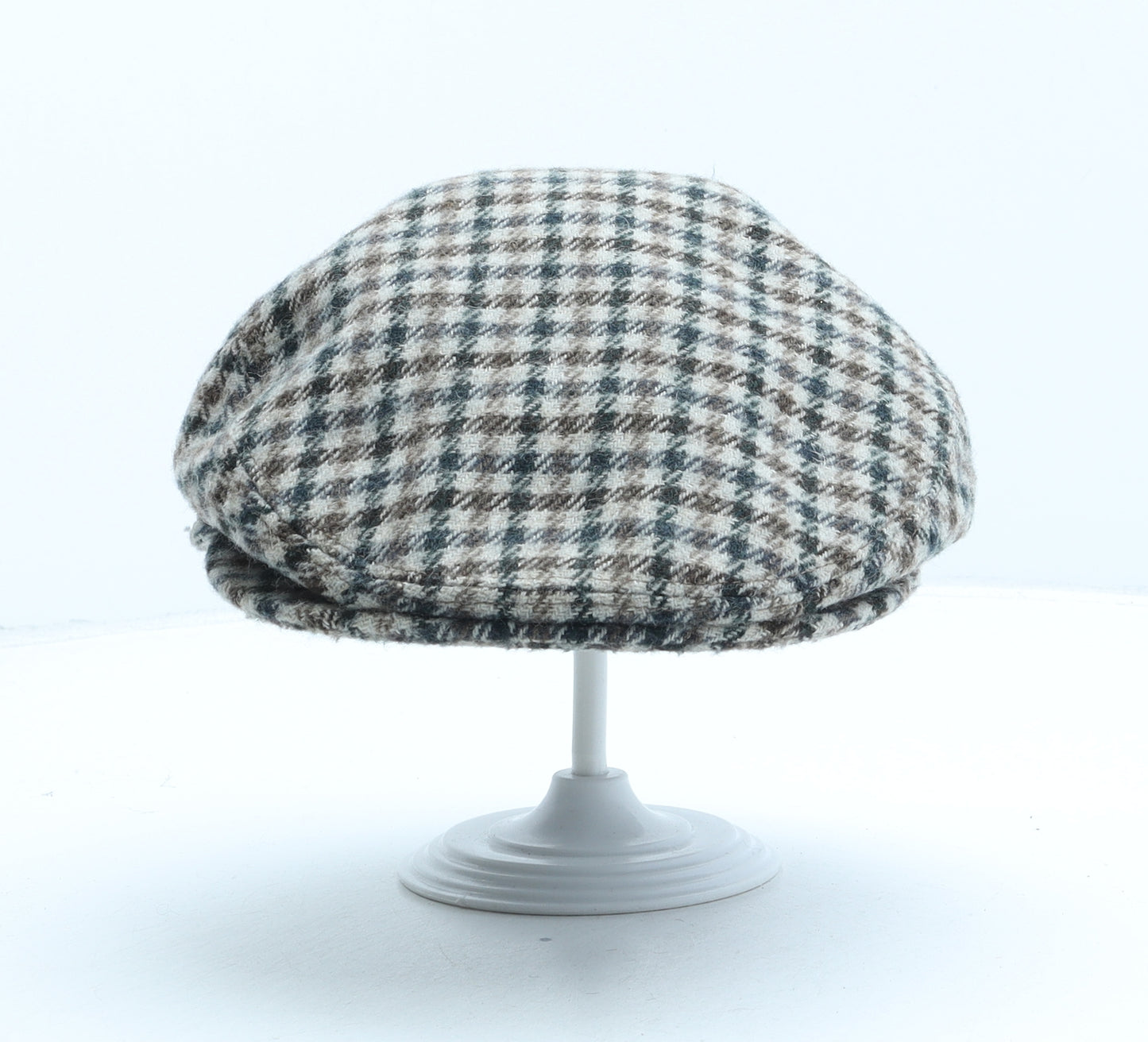 Kangol Mens Brown Check Polyester Flat Cap Size 6 7/8