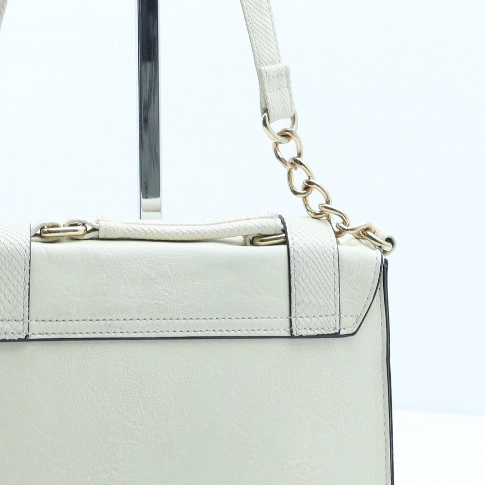 River Island Womens Beige Polyurethane Satchel Size Small