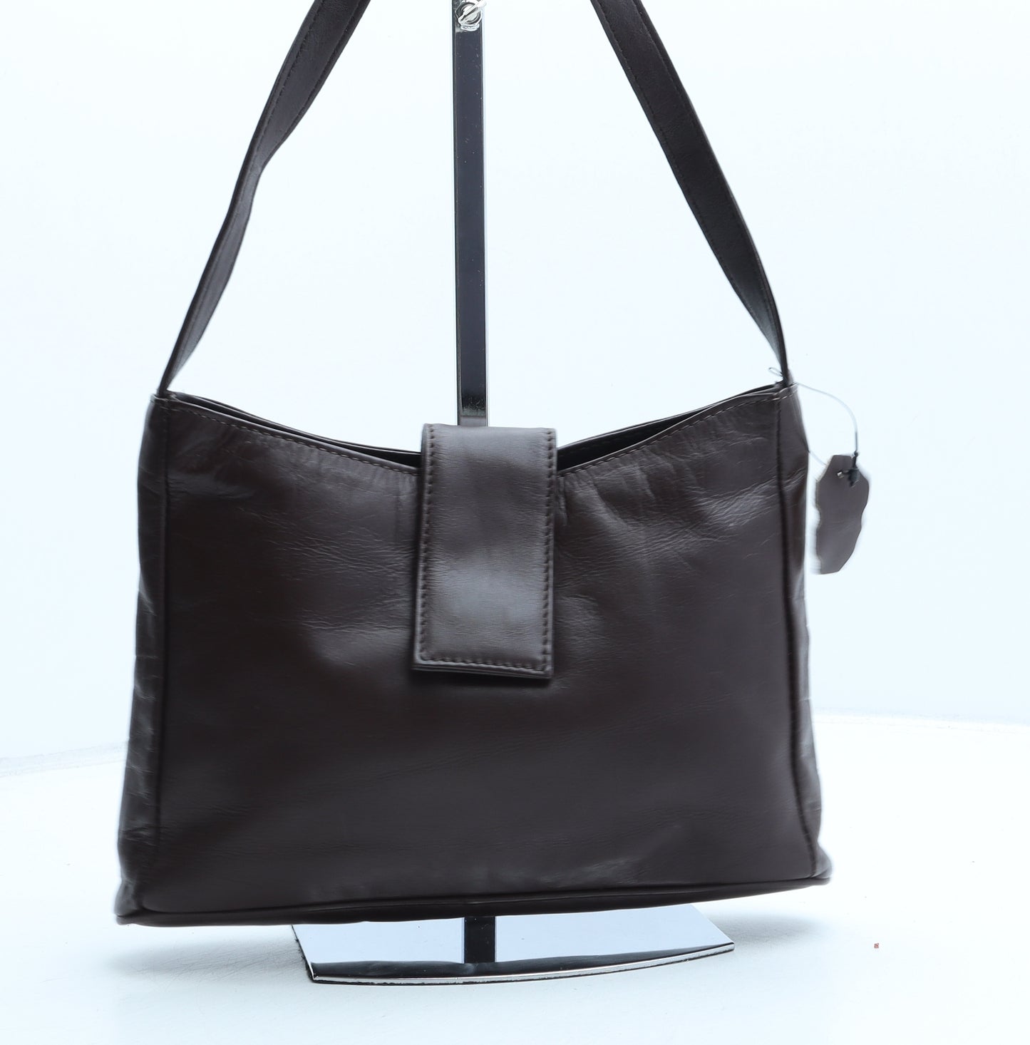 Preworn Womens Brown Leather Top Handle Bag Size Small