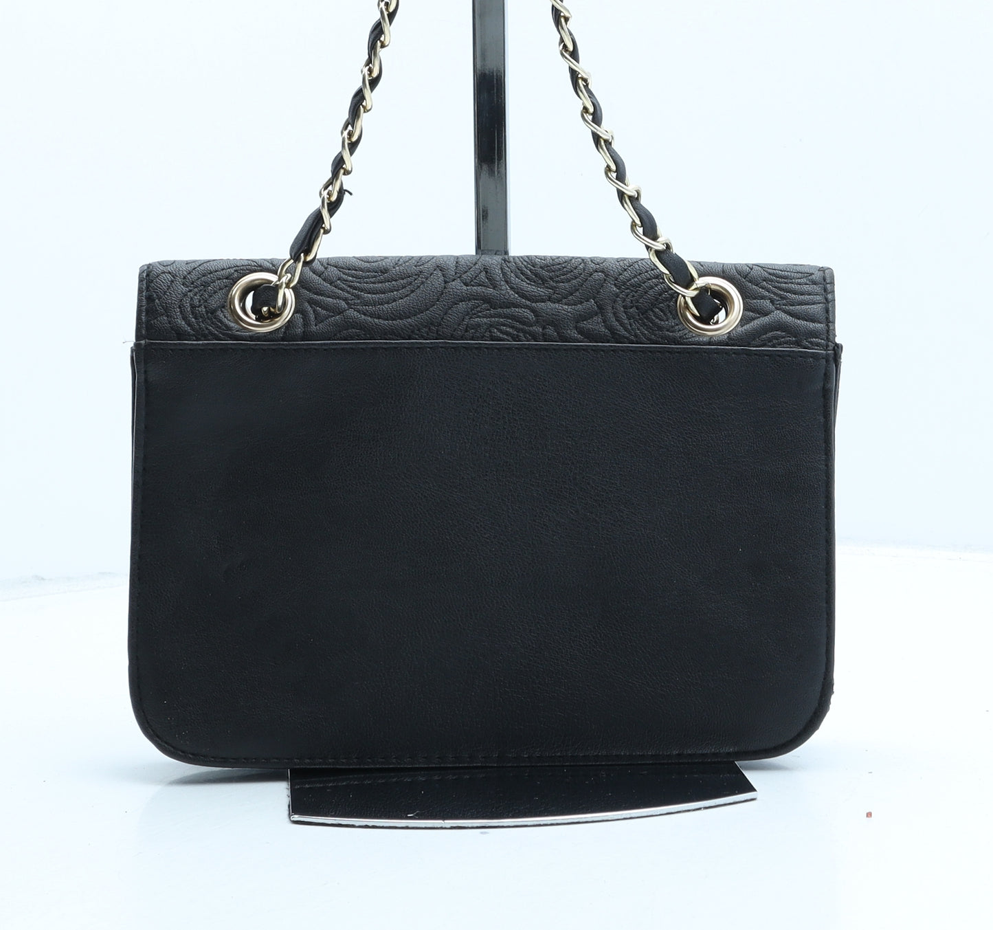 New Look Womens Black Floral Polyurethane Crossbody Size Small