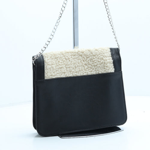 Preworn Womens Black Polyurethane Crossbody Size Small